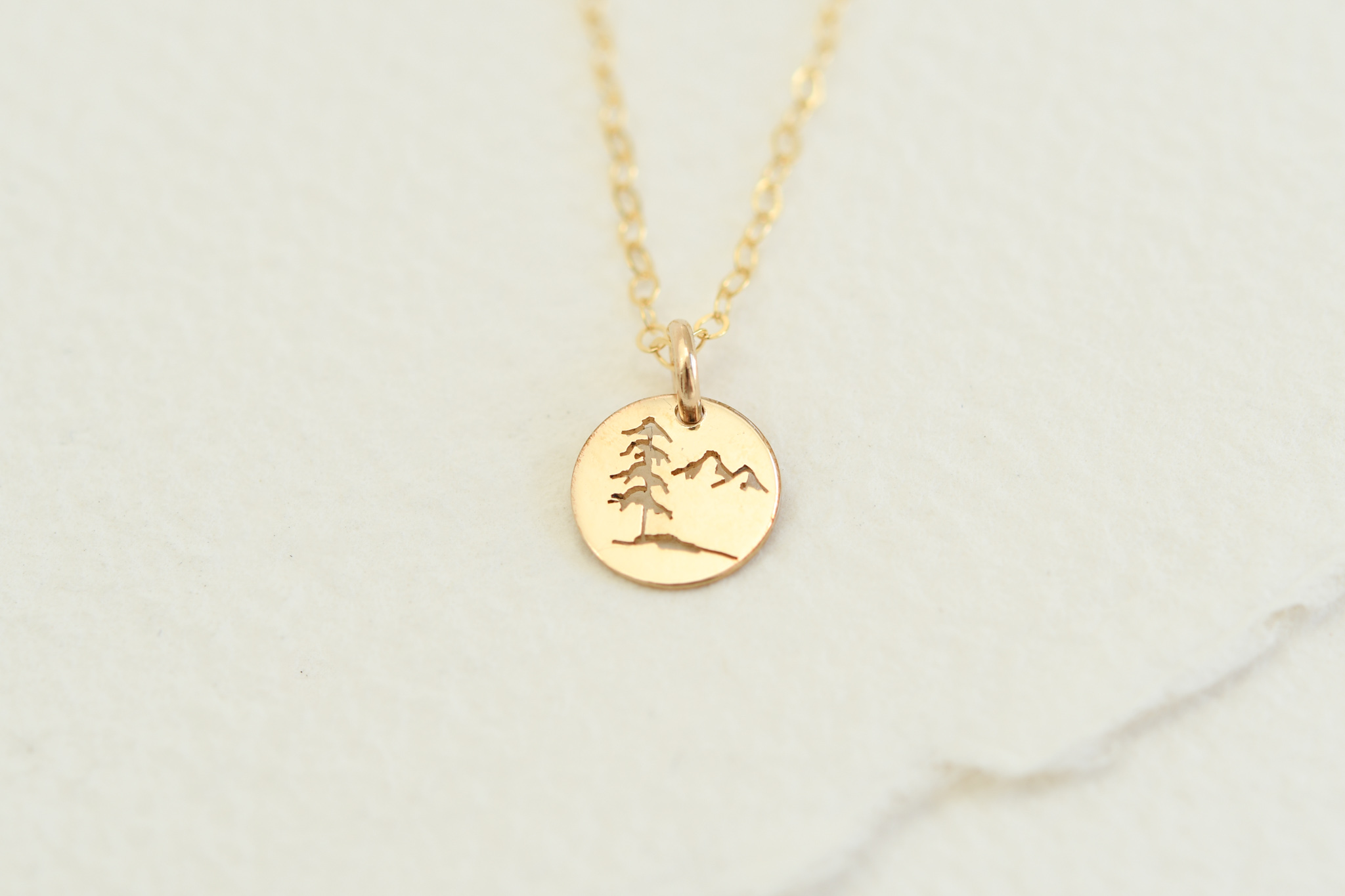 Micro Spruce Tree with Mountains Necklace - Ebony and Sparrow | Made in ...