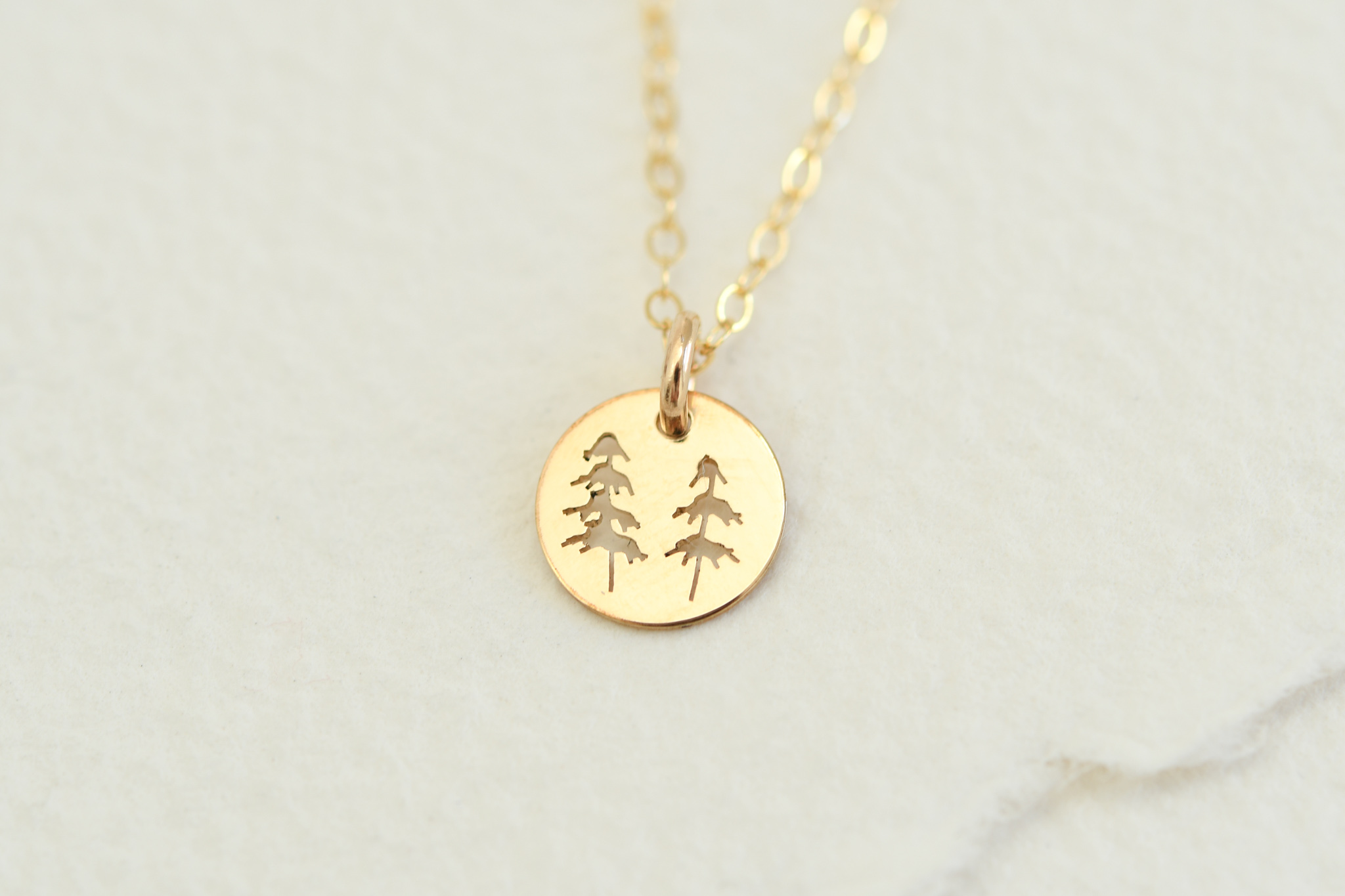 Micro Spruce Tree Duo Necklace - Ebony and Sparrow | Made in Canada