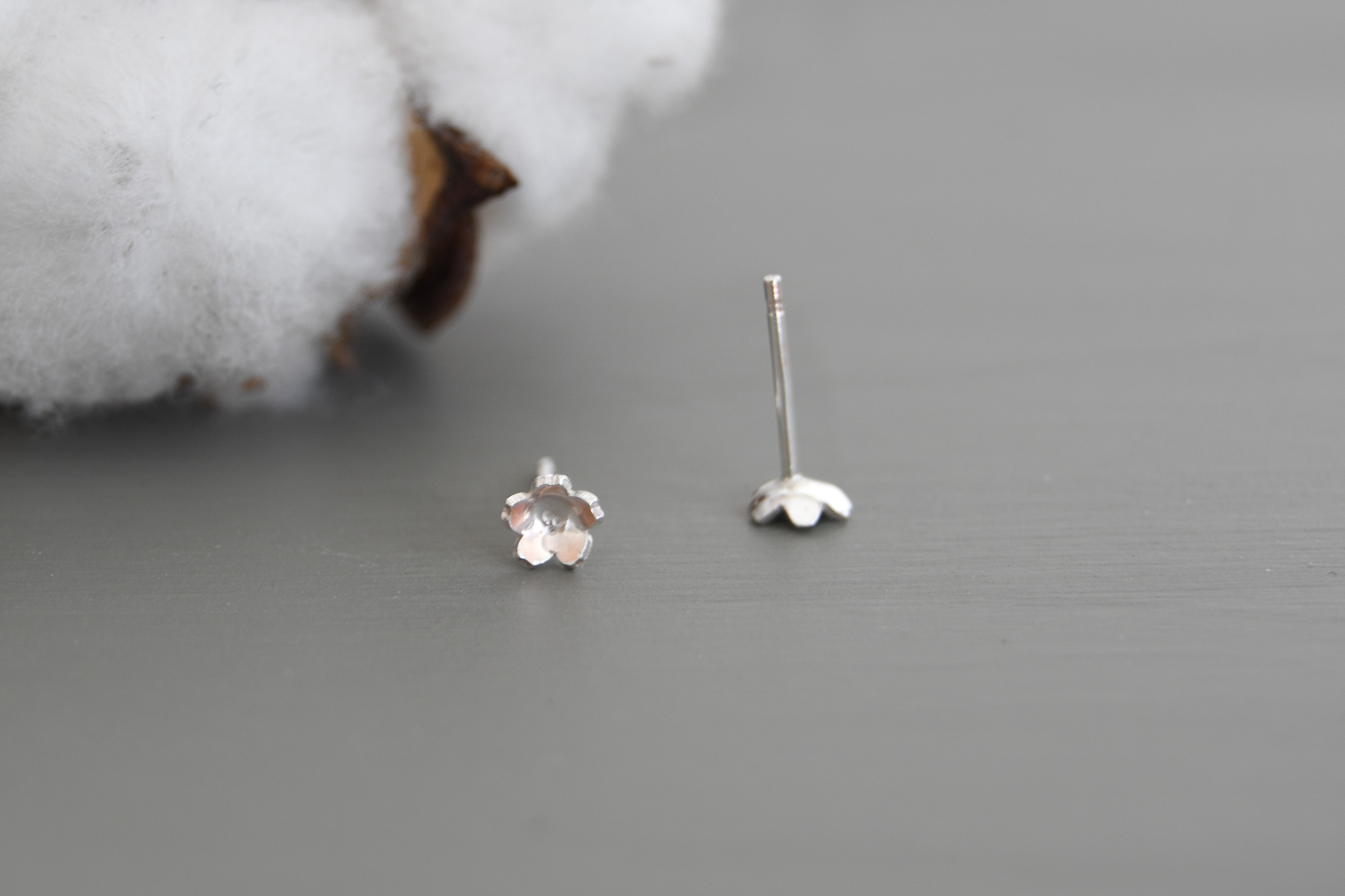 Tiny Cherry Blossom Earrings - Ebony and Sparrow